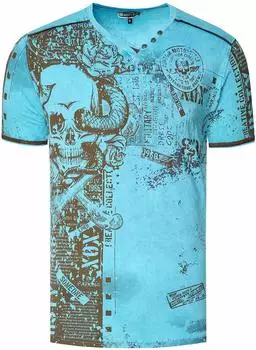 Rusty Neal T-Shirt Allover-Print olivgrün