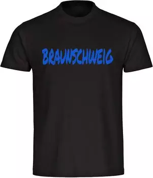 multifanshop T-Shirt Braunschweig Textmarker schwarz