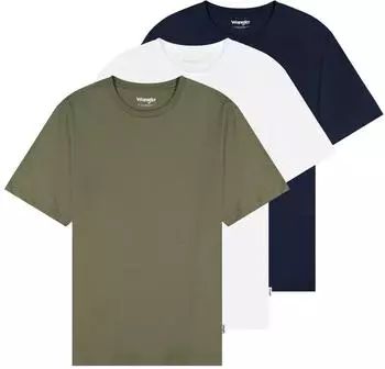 Wrangler T-Shirt PACK TEE weiß oliv navy