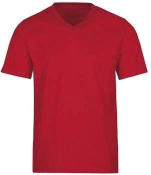 Trigema Comfort Fit T-Shirt V-Ausschnitt kirsch
