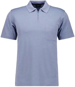 Ragman Softknit-Poloshirt Zip blau schwarz 717