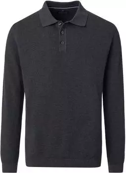 CASAMODA Polo-Shirt Langarm anthrazit