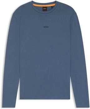 Boss Orange Langarmshirt TChark Logo-Schriftzug open blue