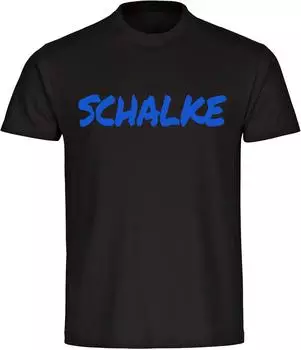 multifanshop Herren T-Shirt Schalke Textmarker schwarz