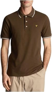 Lyle & Scott Poloshirt Tipped oliv weiß