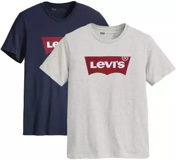 Levi's T-Shirt Herren 2er Pack grau blau