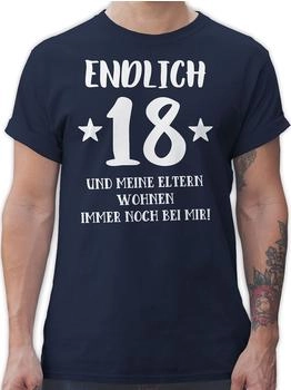 Shirtracer T-Shirt Endlich achtzehn Geburtstag navy