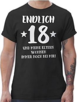 Shirtracer Endlich achtzehn Geburtstag schwarz