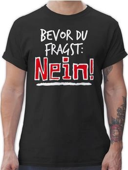 Shirtracer T-Shirt Bevor du fragst weiß dunkelgrau Sprüche Statement 03