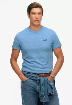 Superdry Essential Logo Emb Tee blau heller blau meliert