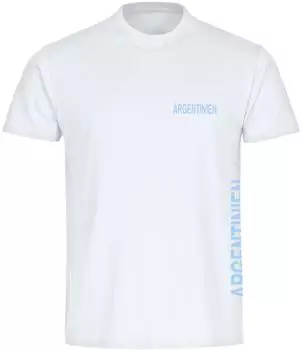 multifanshop T-Shirt Argentinien Brust Seite weiß