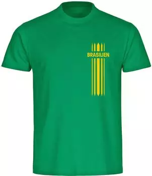 multifanshop T-Shirt Herren Brasilien Streifen grün