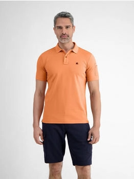 Lerros Tonal gestreiftes Poloshirt pale papaya