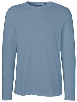 Neutral Bio-Langarmshirt mit Rundhalsausschnitt dusty indigo