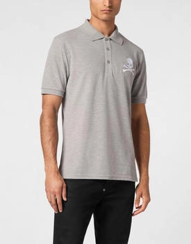 Philipp Plein Skull&Bones Poloshirt grau