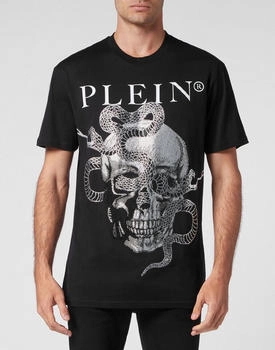 Philipp Plein Snake T-Shirt mit Schmucksteinen (PPL9559) schwarz