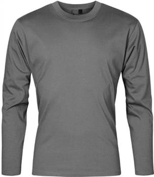Promodoro Premium Langarmshirt (4099-SG-4XL) stahlgrau