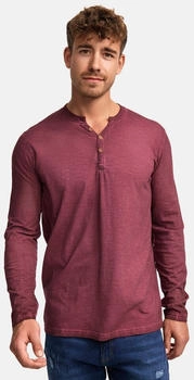 Indicode Inkilsone V-Ausschnitt Langarmshirt Regular Fit (45676BS) weinrot