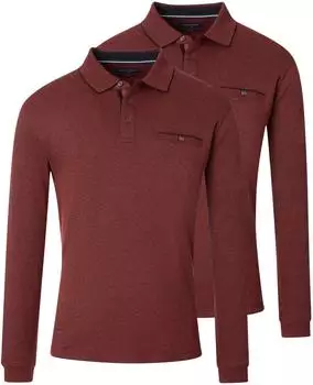 CASAMODA Basic Poloshirt im 2er-Pack bordeaux/rot