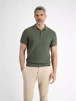 Lerros Strickpolo mit breitem Rippenbund nordic olive