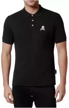 Philipp Plein Skull Logo Polo Shirt (PABCMTK5543PTE003N) schwarz