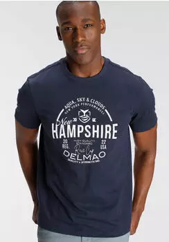 Delmao T-Shirt mit Rundhalsausschnitt und Logoprint marine/wei&szlig;