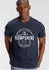 Delmao T-Shirt mit Rundhalsausschnitt und Logoprint marine/weiß
