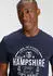 Delmao T-Shirt mit Rundhalsausschnitt und Logoprint marine/weiß