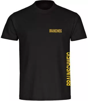 multifanshop Dresden - Brust & Seite T-Shirt schwarz