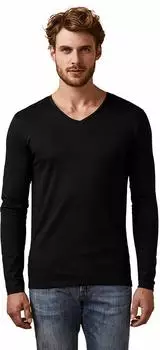 Promodoro Premium V-Ausschnitt Langarmshirt (1460) schwarz