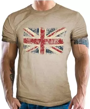 Gasoline Bandit British Flag Union Jack T-Shirt beige