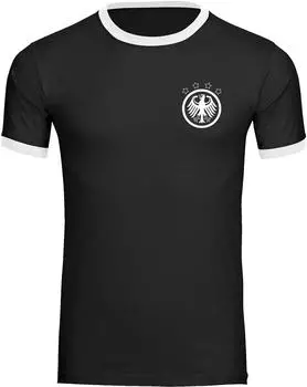 multifanshop Kontrast T-Shirt Deutschland - Adler Retro schwarz/weiß