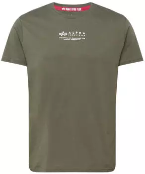 Alpha Industries Organics Emb Kurzarm T-Shirt (APIf8jl001000003) oliv/wei&szlig;