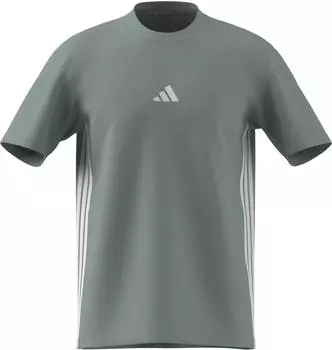 Adidas Essentials 3-Streifen Single Jersey T-Shirt Wonder Sage / White (KD4866)