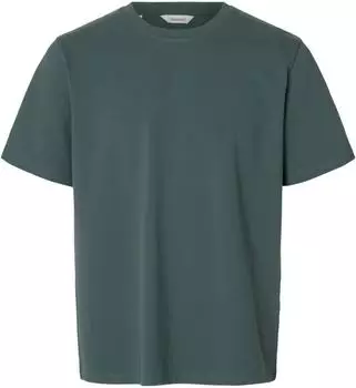 Selected SLHATLAS SS O-NECK TEE Rundhalsshirt tanne
