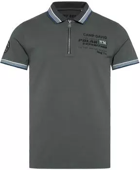 Camp David Baumwoll-Poloshirt blau/dunkelgrün/weiß