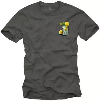 MAKAYA Gin Tonic Motiv T-Shirt grau