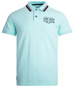 Camp David Pikee-Polo mit Rücken-Artwork Speed (55074519) blau/new aqua