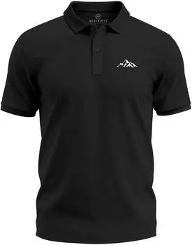 Neverless Berg Logo Outdoor Polo Shirt Kurzarm (31435) schwarz/navy blau/dunkelgrau