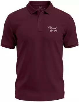 Neverless Poloshirt mit Dackel Print (31849) bordeaux