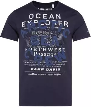Camp David Rundhalsshirt mit regular fit (CB2509-3725-31) blau navy