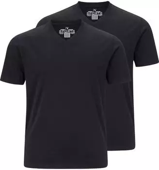 Jan Vanderstorm Larsberg T-Shirt Regular Fit V-Ausschnitt Doppelpack schwarz