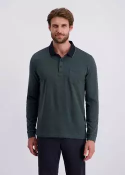 Pierre Cardin Poloshirt mit Fischgrätmuster Slim Fit (706505-S) grün/schwarz
