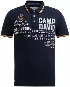 Camp David Poloshirt mit Seitenschlitzen (CB2512-3155-31) navy blau