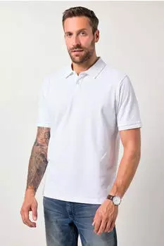 JP 1880 Poloshirt Langarm Pikee Badges Tall (71650708) weiß