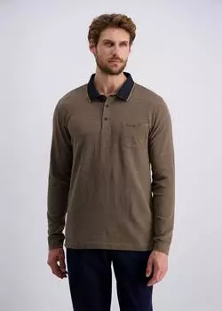 Pierre Cardin Poloshirt mit Fischgratmuster Slim Fit lark