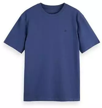 Scotch & Soda Garment Dye Logo Crew T-Shirt (182353) royal