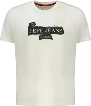 Pepe Jeans Griffin Tee Kurzarmshirt aus nachhaltiger Baumwolle mit Print (PM5010175803XXL) weiß