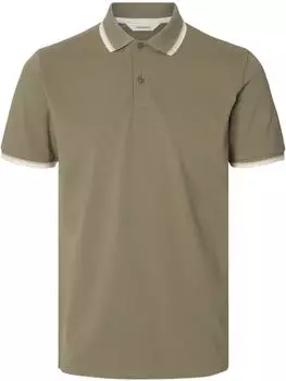 Selected Slhslim-Atlas Sport SS Polo Slim Fit (SEM5335011000006) hellgrau/weiß