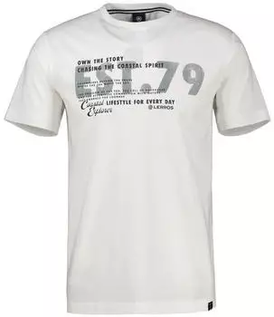 Lerros T-Shirt mit Brustprint Grosse Grössen Broken White (26230051_10302)